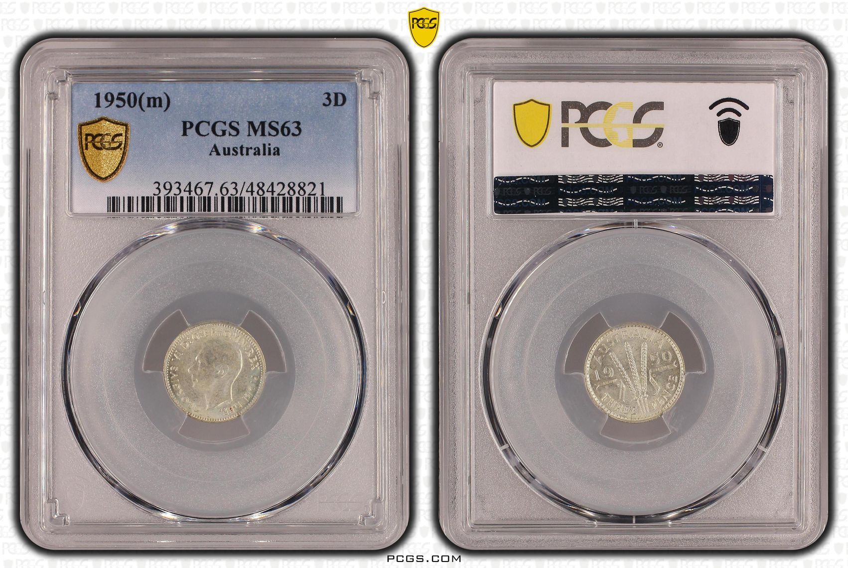 Threepence, 1950(m), PCGS MS 63