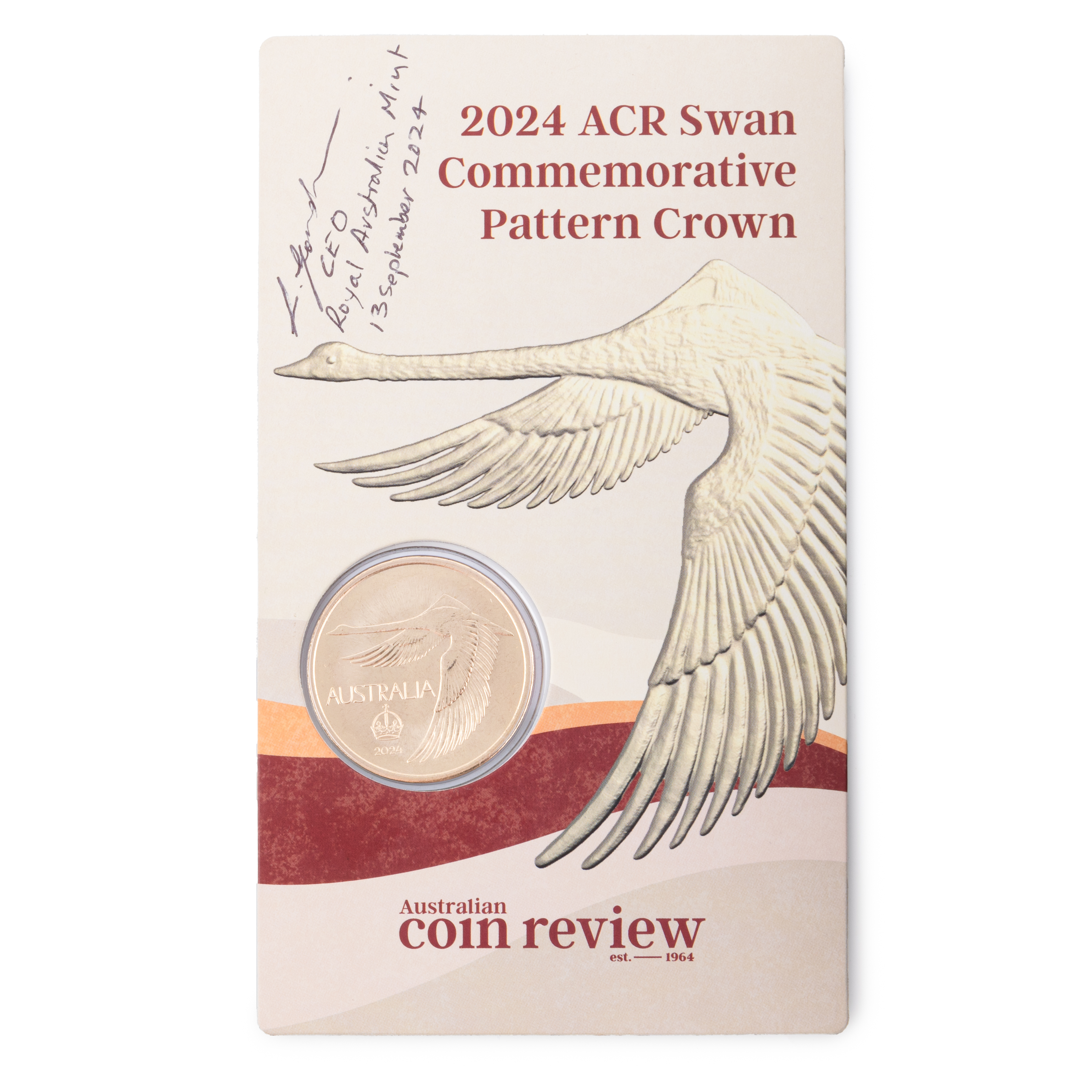 RAM CEO Signed, 2024 ACR Swan Commemorative Pattern Crown Aluminium-Bronze, UNC