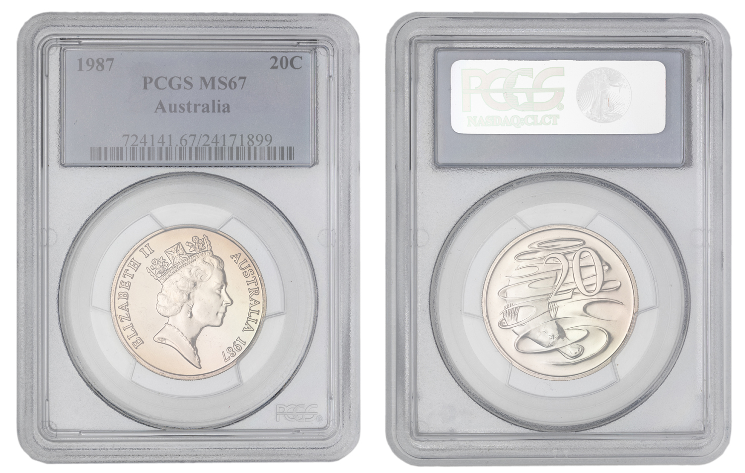 Elizabeth II, Twenty Cent, 1987, PCGS MS67