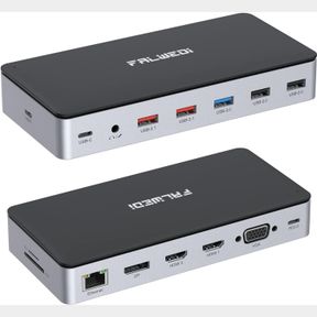 USB C LAPTOP DOCKING STATION, 15 IN 1 DOCK WITH 4K TRIPLE DISPLAY MULTIPORT ADAPTER AND 3 MONITORS COMPATIBLE FOR DELL/SURFACE/HP/