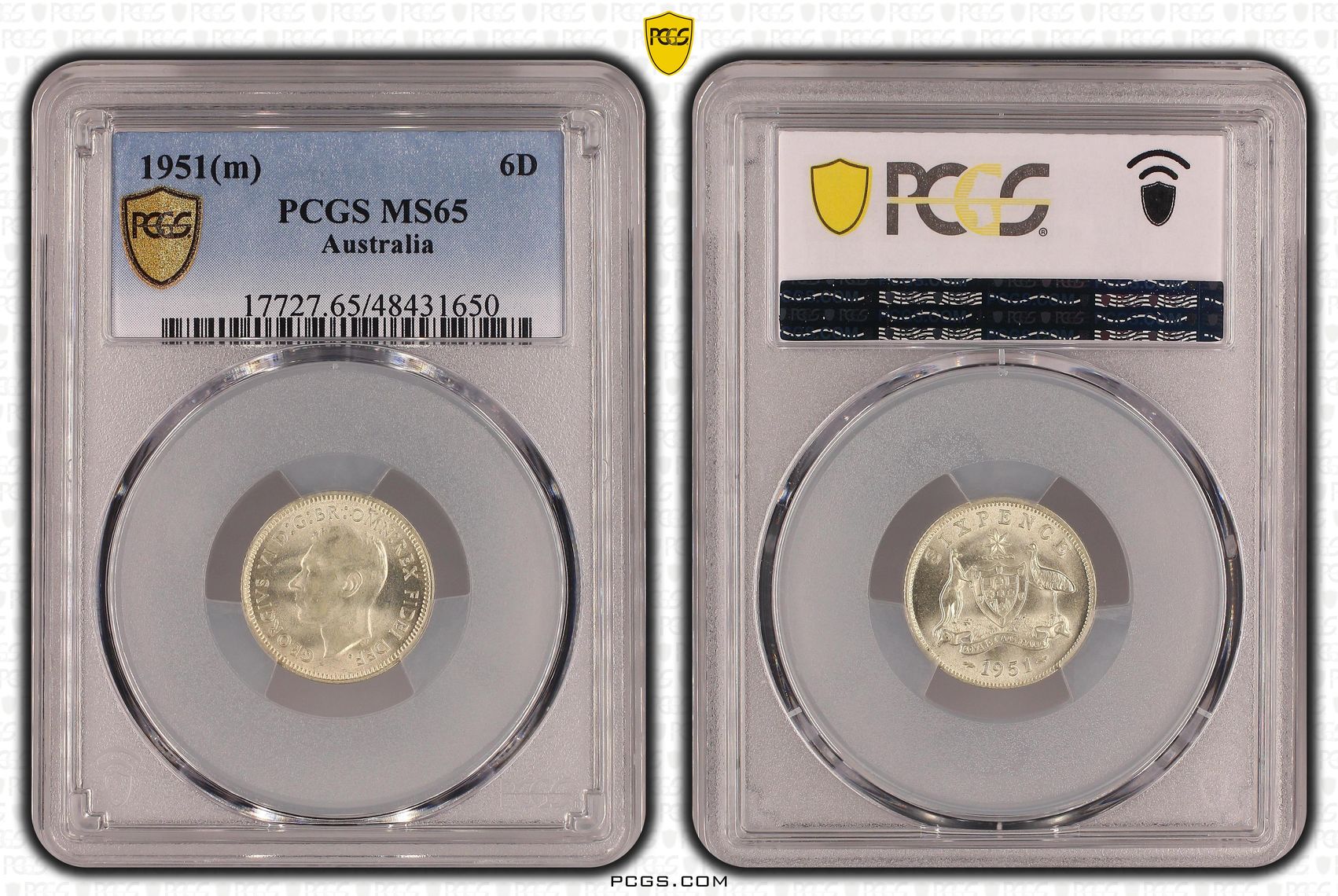 Sixpence, 1951(m) POP Report 23/0, PCGS MS 65