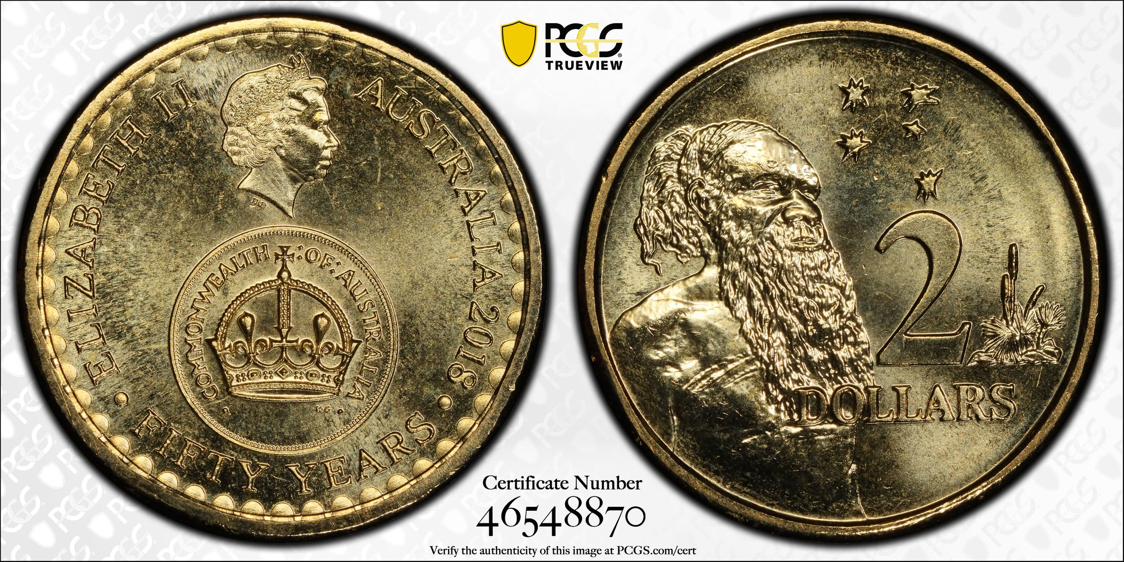 50 Yrs Decimal Currency 30th Ann. $2 Coin , Two Dollar, 2018, PCGS MS67