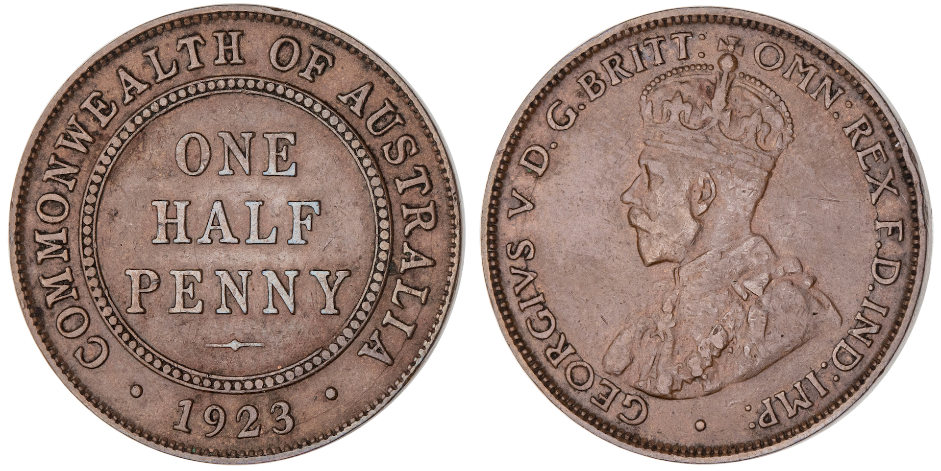 George V, Halfpenny, 1923, VF