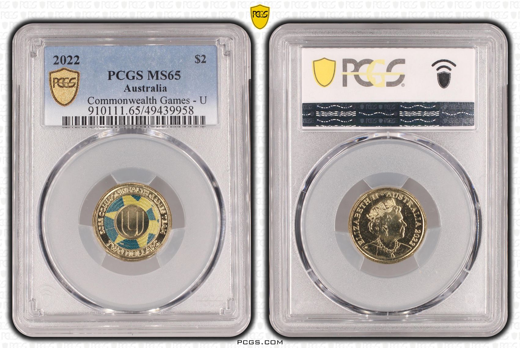 Elizabeth II, Commonwealth Games - U , Two Dollar, 2022, PCGS MS65