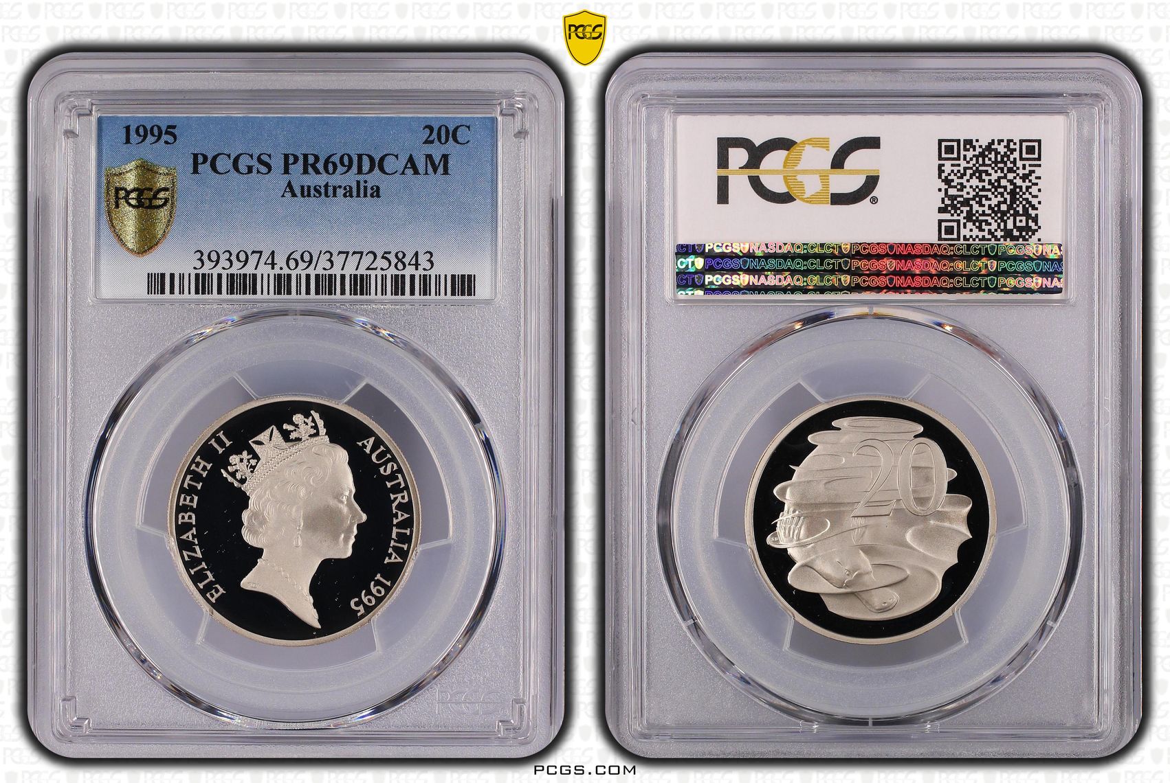 Elizabeth II, Twenty Cent, 1995, PCGS PR69DCAM