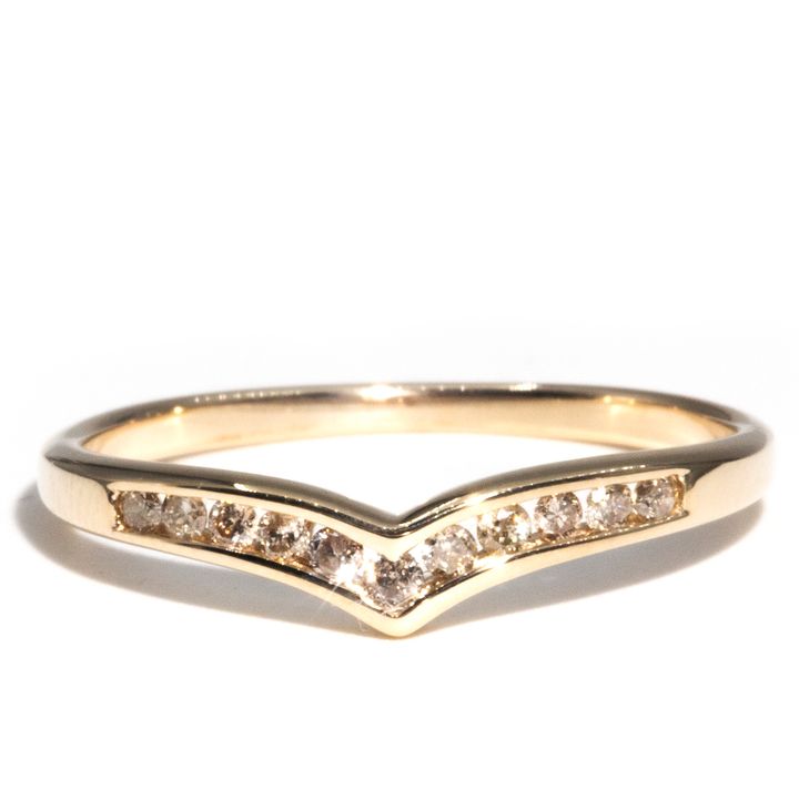 9 Carat Gold Diamond Chevron Eternity Band
