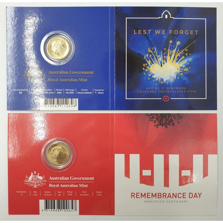 Unc. 'C' MM $2 Coins (x2)