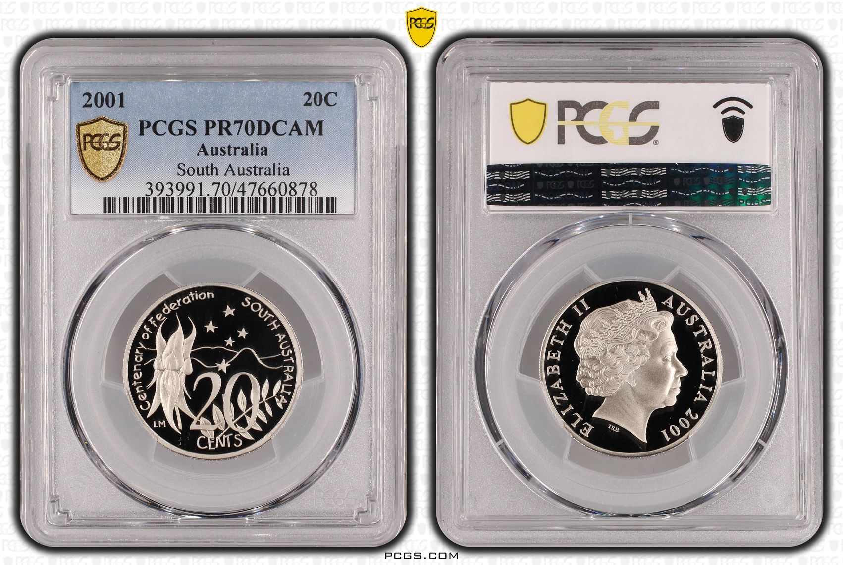 Elizabeth II, South Australia, Twenty Cent, 2001, PCGS PR70DCAM