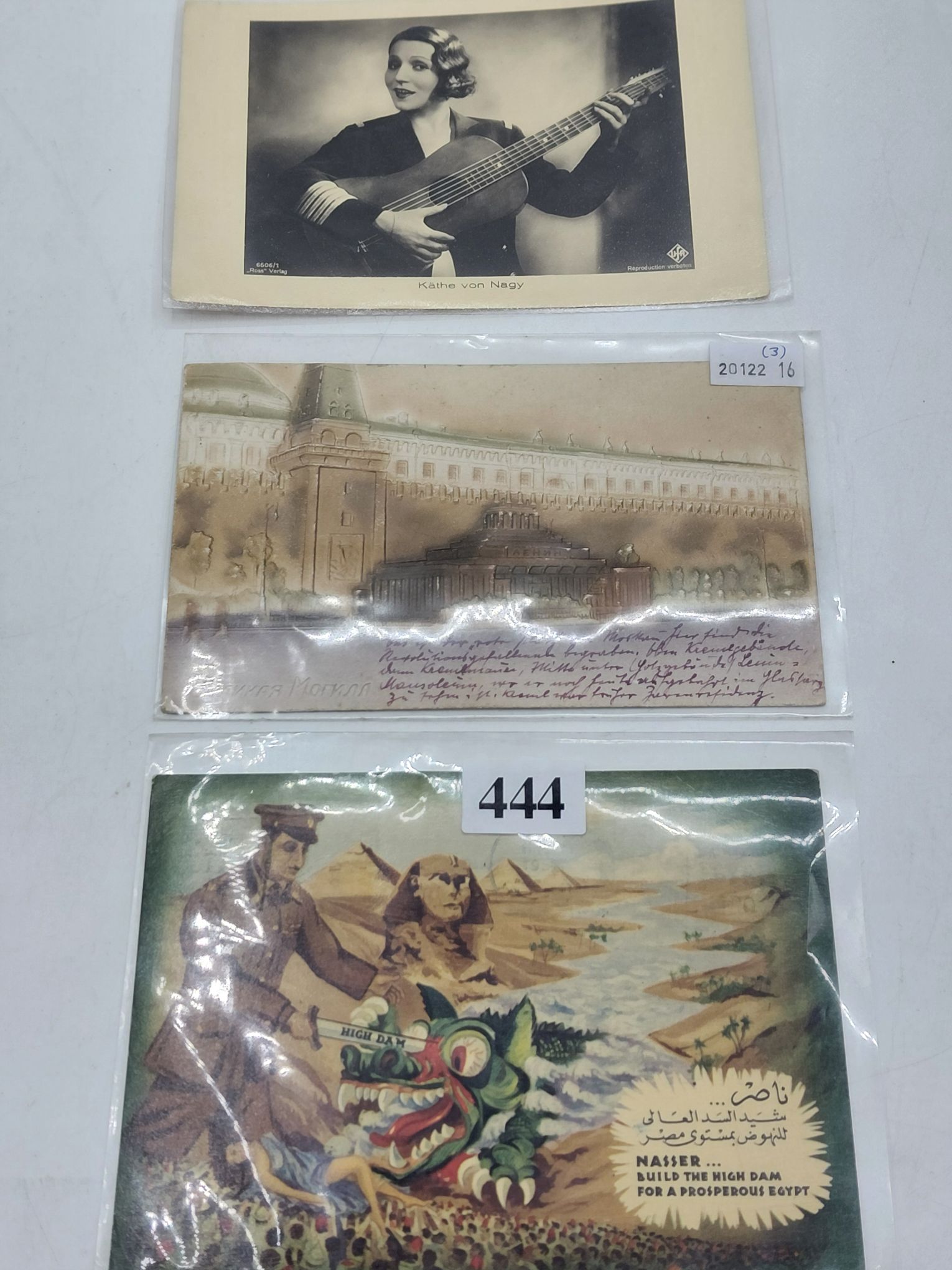 444 · THREE ANTIQUE POSTCARDS