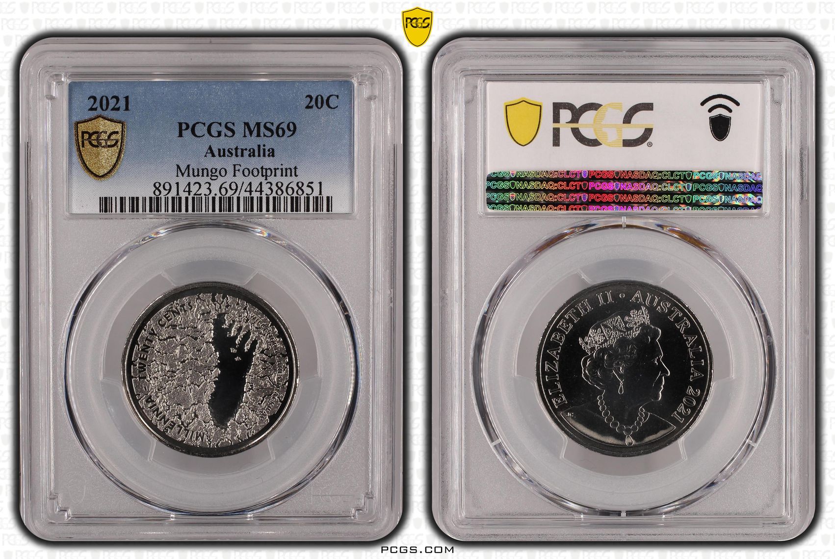 2021 Australia Twenty Cent, 20c Mungo Footprint PCGS - MS69 -851