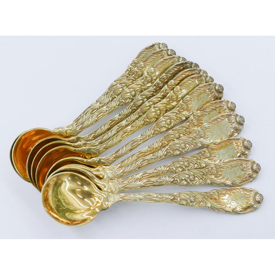 Set 12 Tiffany & Co. ''Chrysanthemum'' Soup Spoons