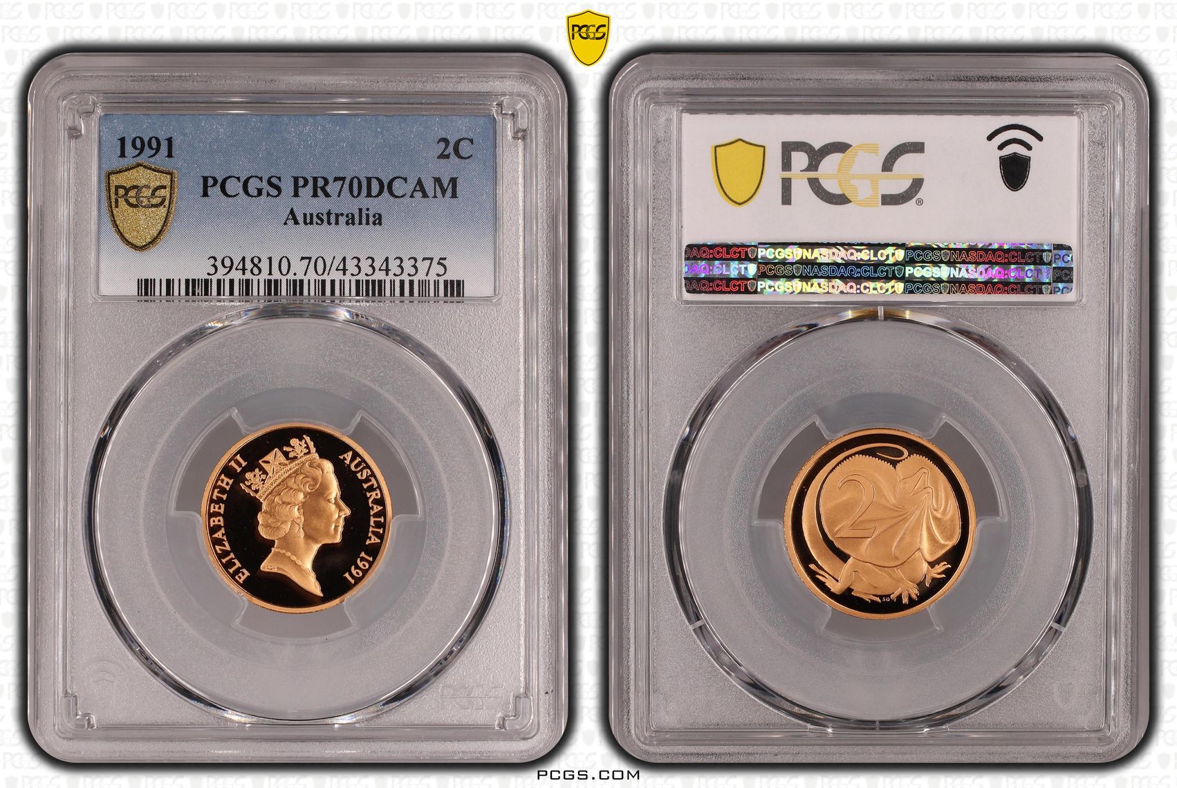 Two Cent, 1991, Pcgs Pr70dcam