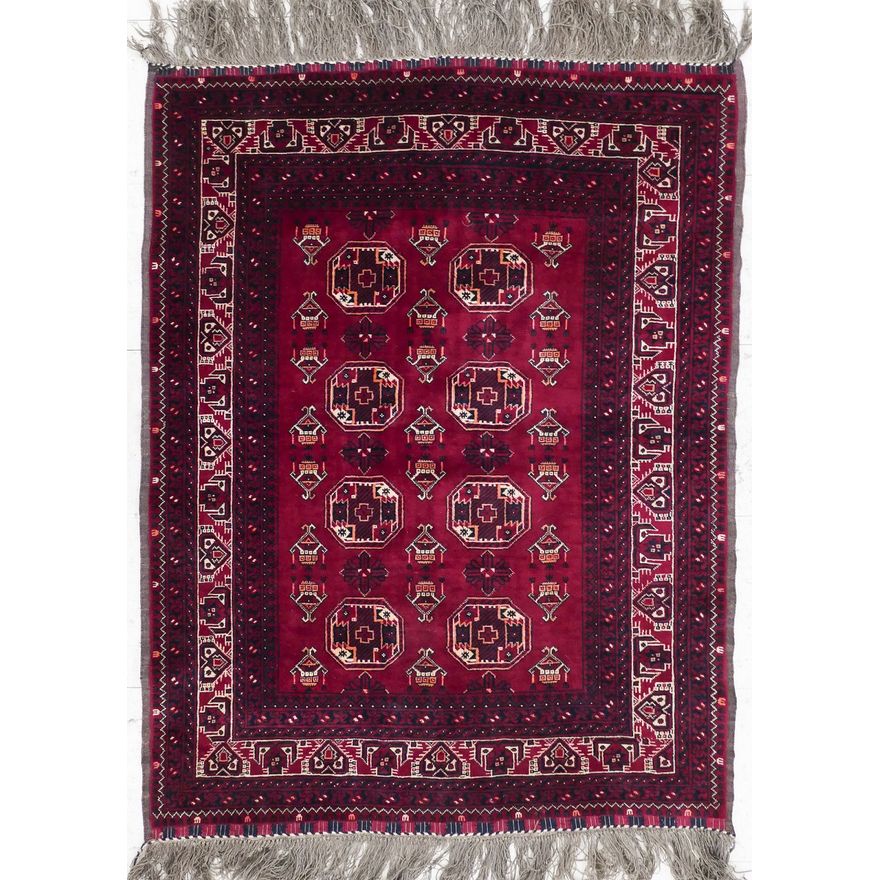Turkmen Red Oriental Rug 3'6''x4'6''