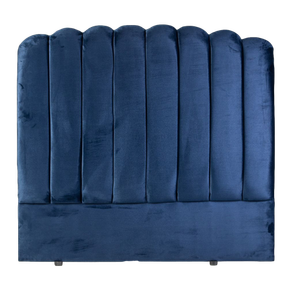 Milan Round Ended Headboard Velvet Blue Double|