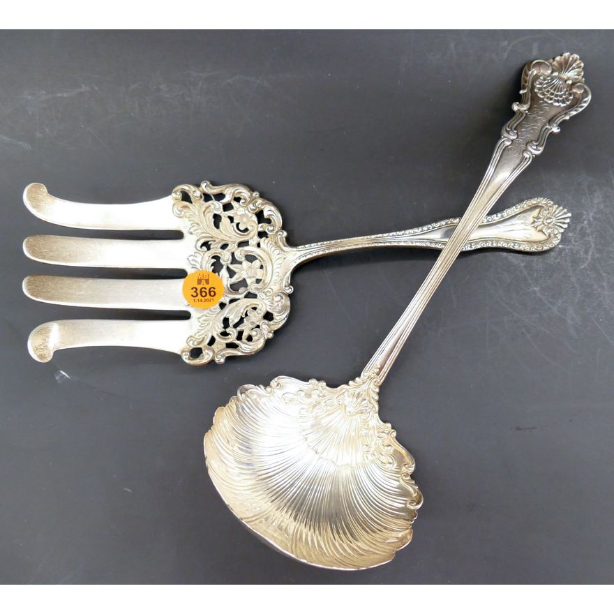 2pc Ornate Large Sterling Serving Pieces- 312g