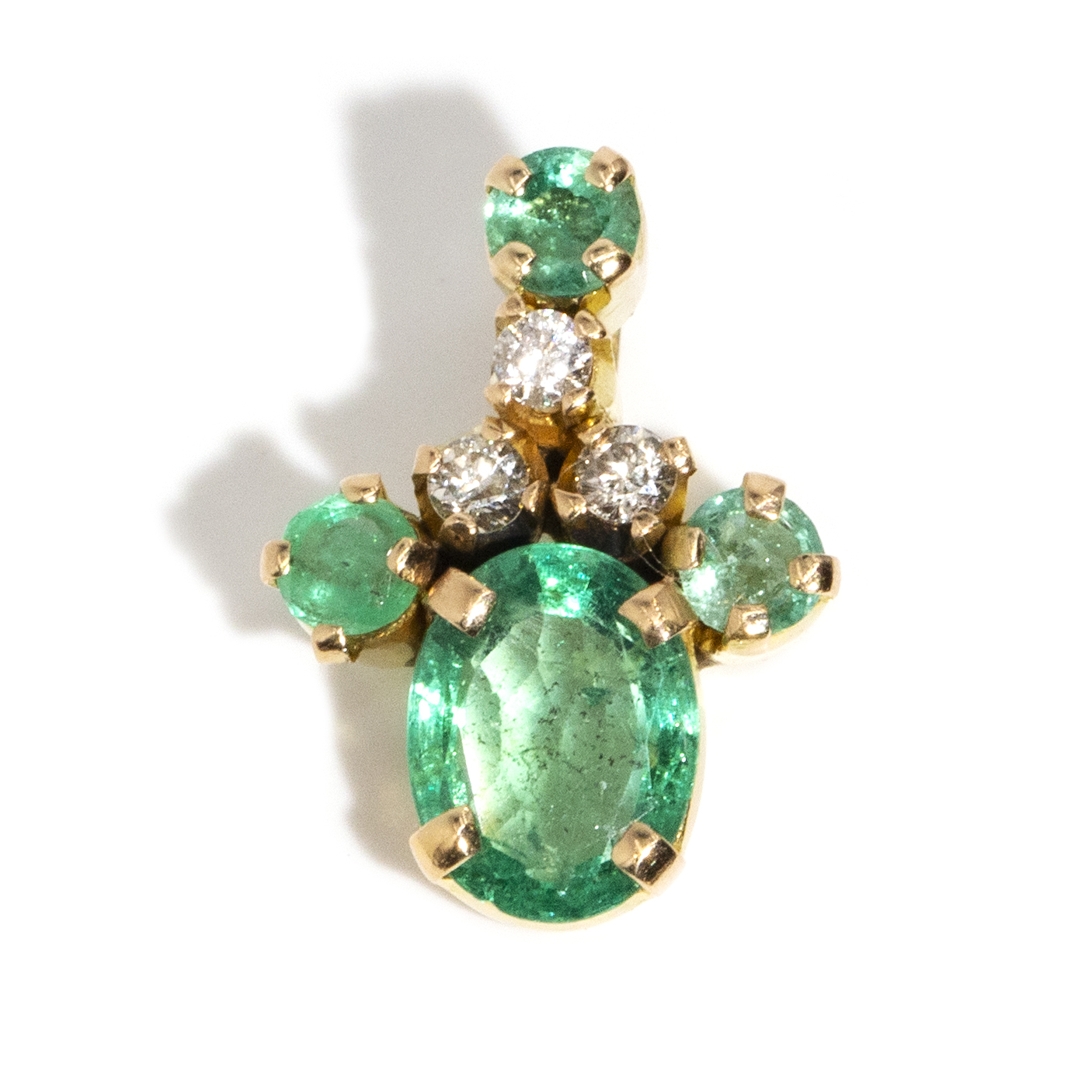 254 · Emerald & Diamond 14 Carat Gold Pendant