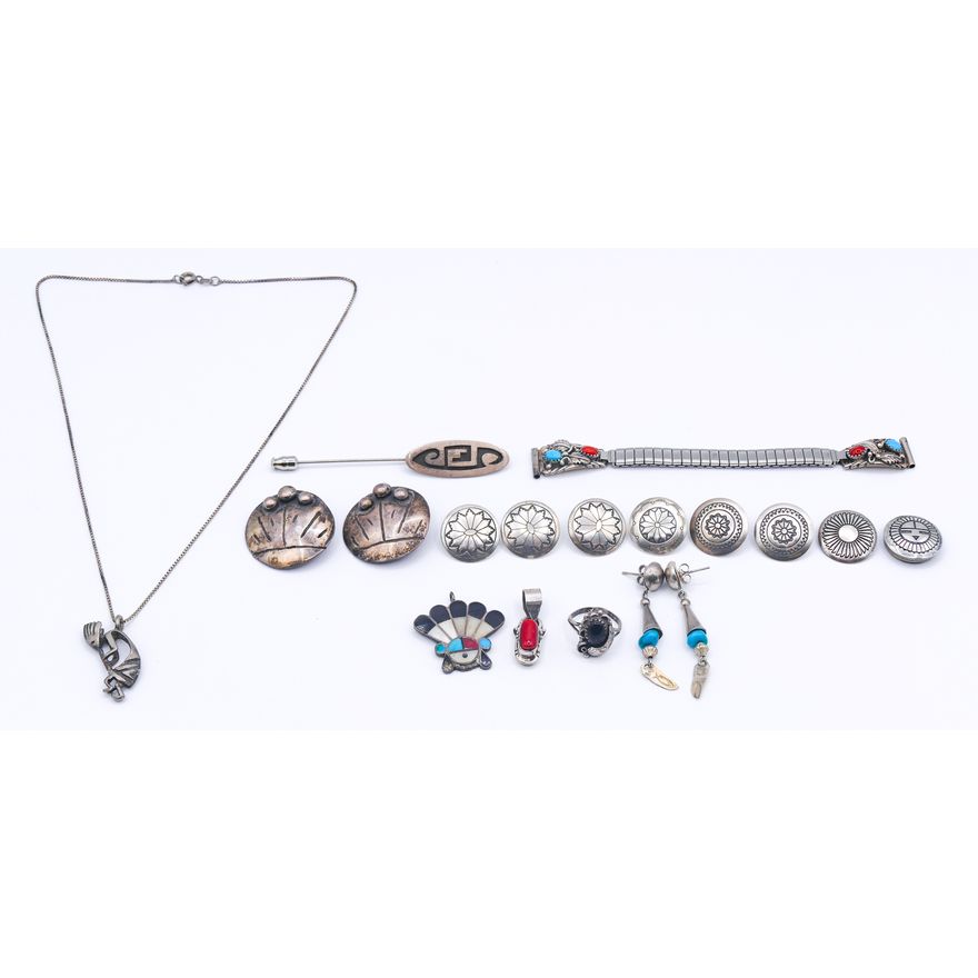 Box Southwest Native Sterling Jewlery etc.
