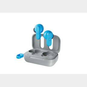 SKULLCANDY DIME TRUE WIRELESS EARBUDS - LIGHT GREY/BLUE - MINI AND MIGHTY.