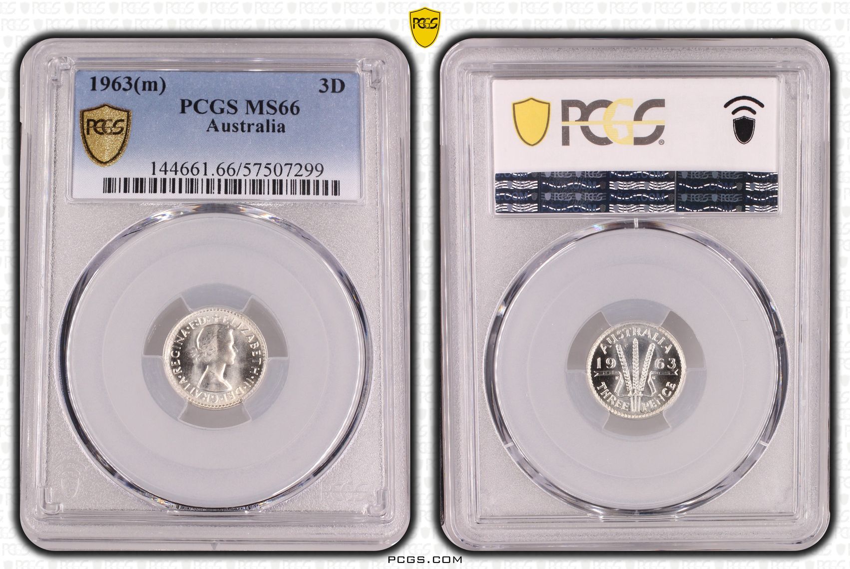 Elizabeth II, Threepence, 1963(m), PCGS MS66