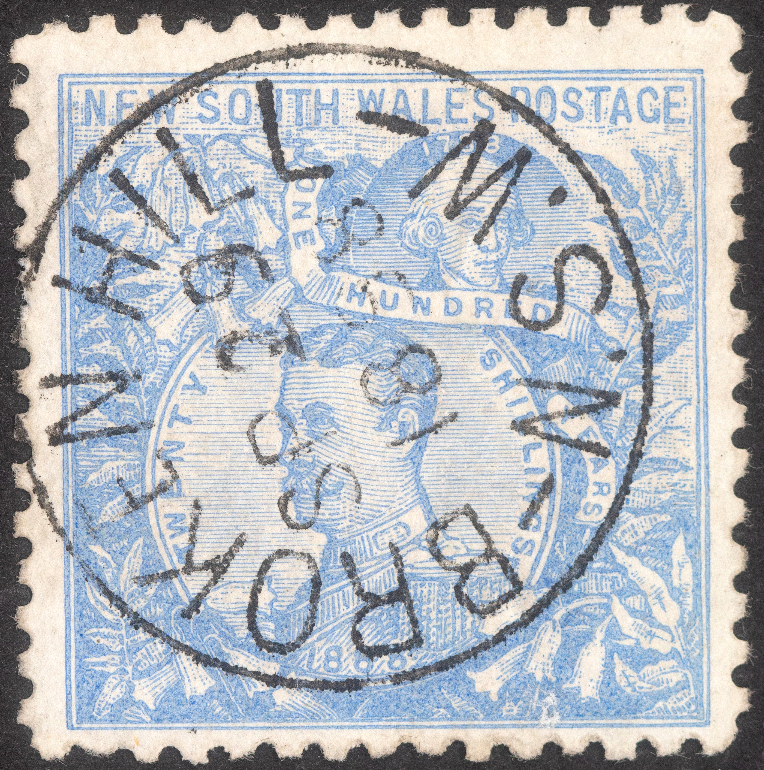Twenty Shillings, Cobalt Blue, 1890, VFU