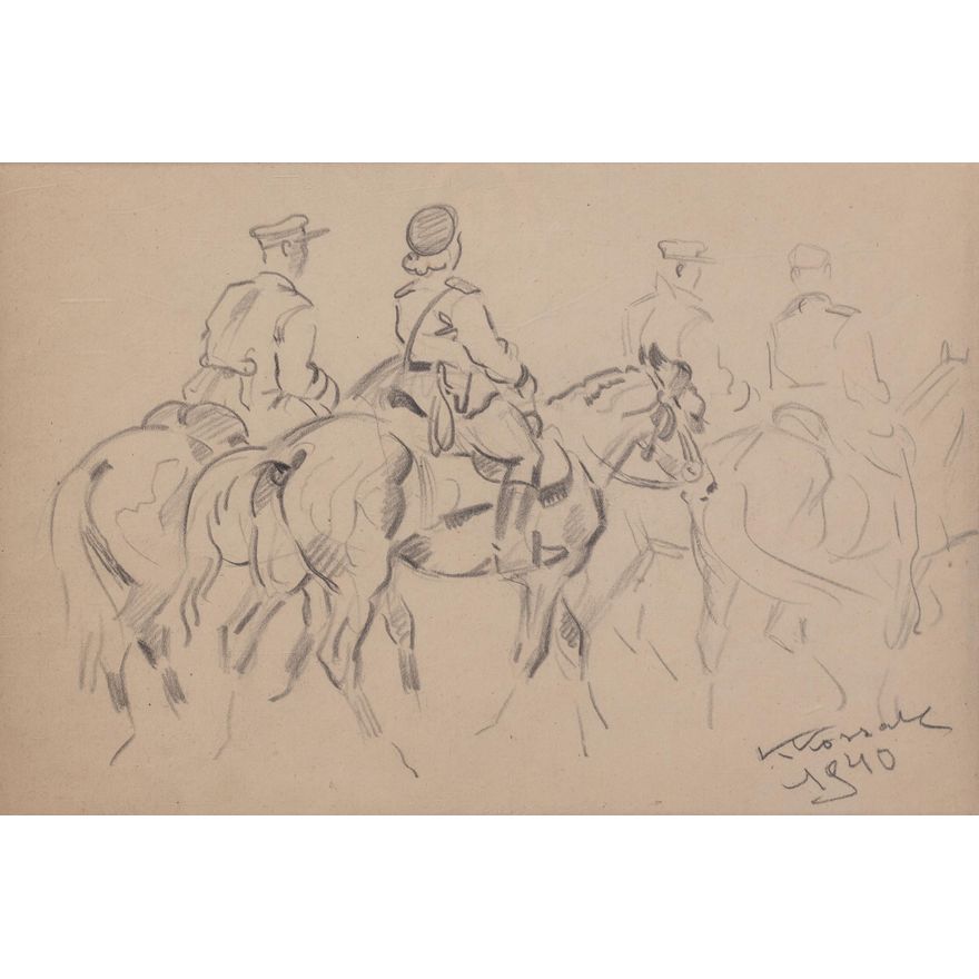 Karol Kossak | Na koniach, 1940