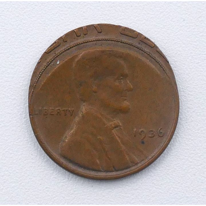 1936 US Off Center Struck Lincoln Cent