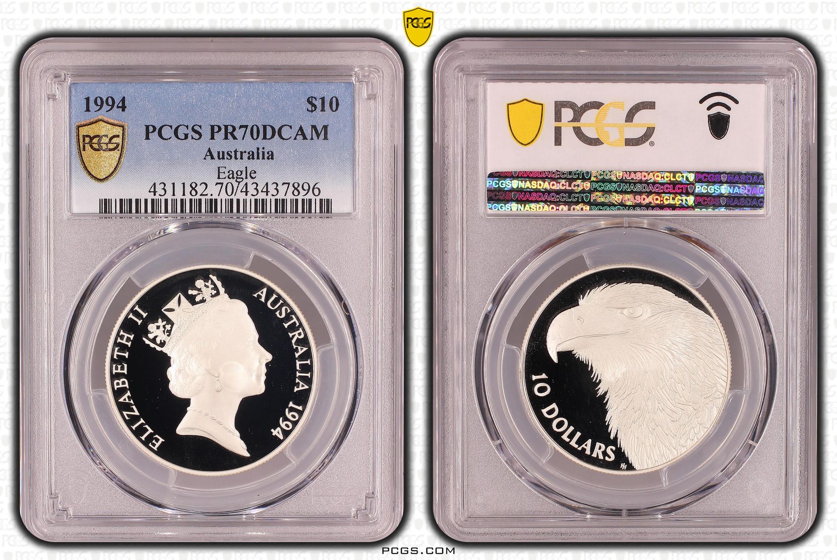 Elizabeth II, Silver, Eagle, Ten Dollar, PR70DCAM , 1994 PCGS POP - 13/0