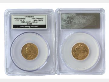 1890 Queen Victoria Jubilee Head Melbourne Mint Gold Sovereign CGS VF50.