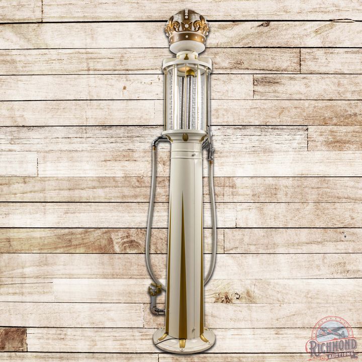 Rapid Dayton Model 600 Ten Gallon Visible Gas Pump Restored Gold Crown