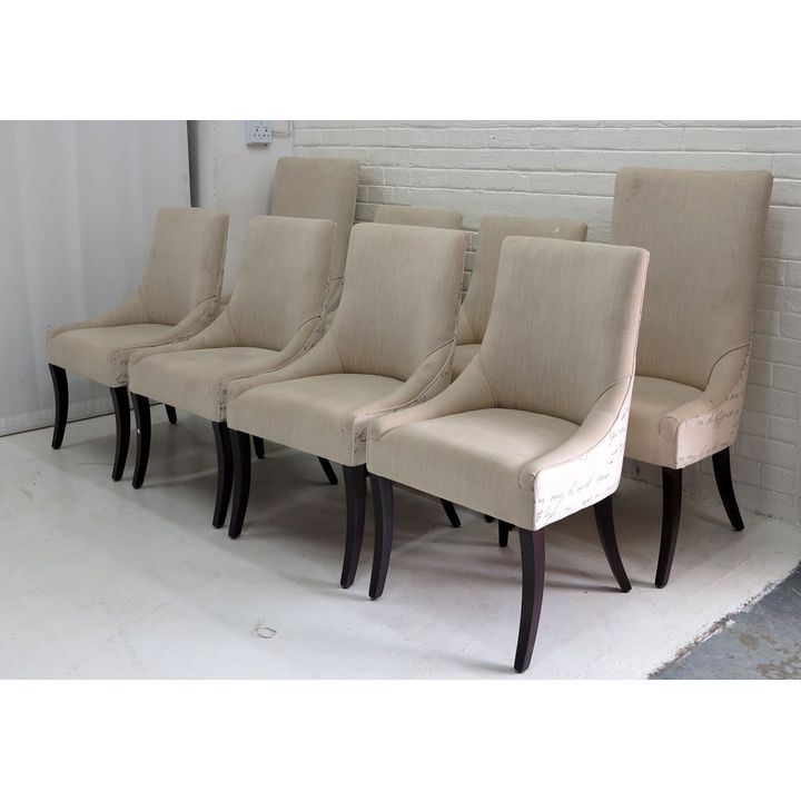 SET OF 8 UPHOLSTERED DINING CHAIRS