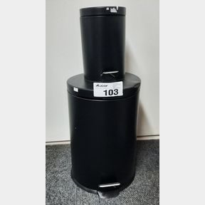 CASA ROMA 3L 20L STEEL PEDAL BIN COMBO SET - BLACK MATTE -
