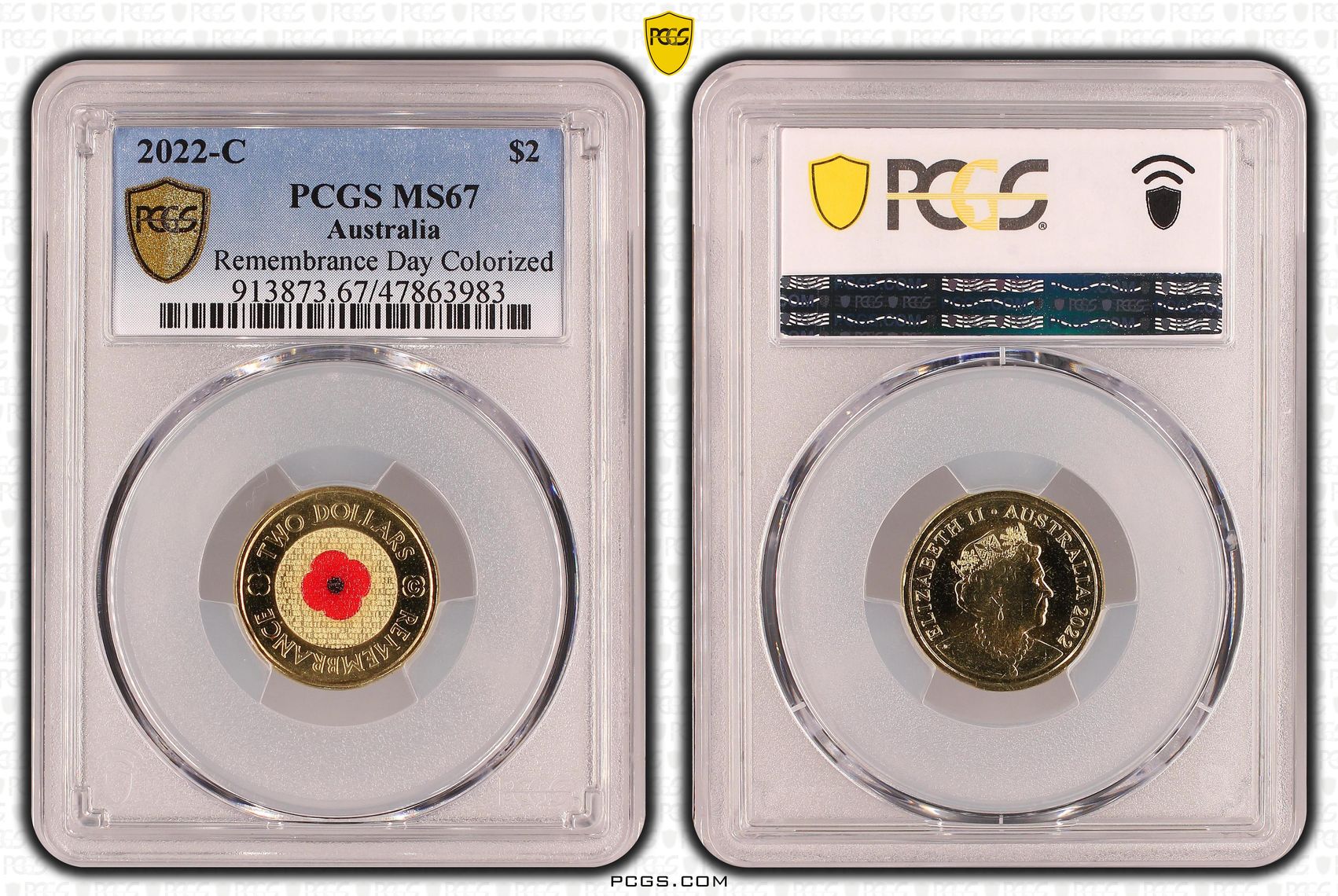 Remembrance Day Colorized , Two Dollar, 2022-C, PCGS MS67