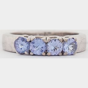 18CT WHITE GOLD RING WITH 1.00CT TANZANITES - 51929/351