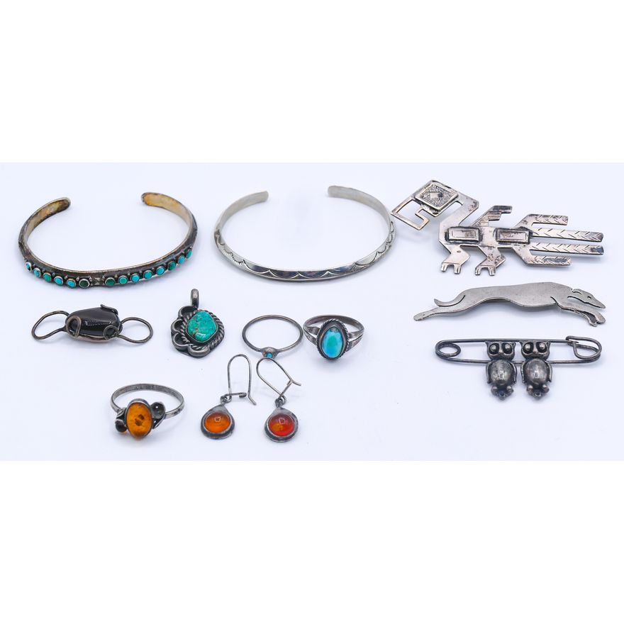 Box Assorted Ethnic Sterling Jewelry etc.