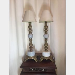 Beautiful solid brass and marble lamps