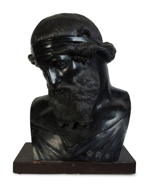 A Grand Tour Bronze Bust of Plato 
Height 19 1/4 x width 16 inches.