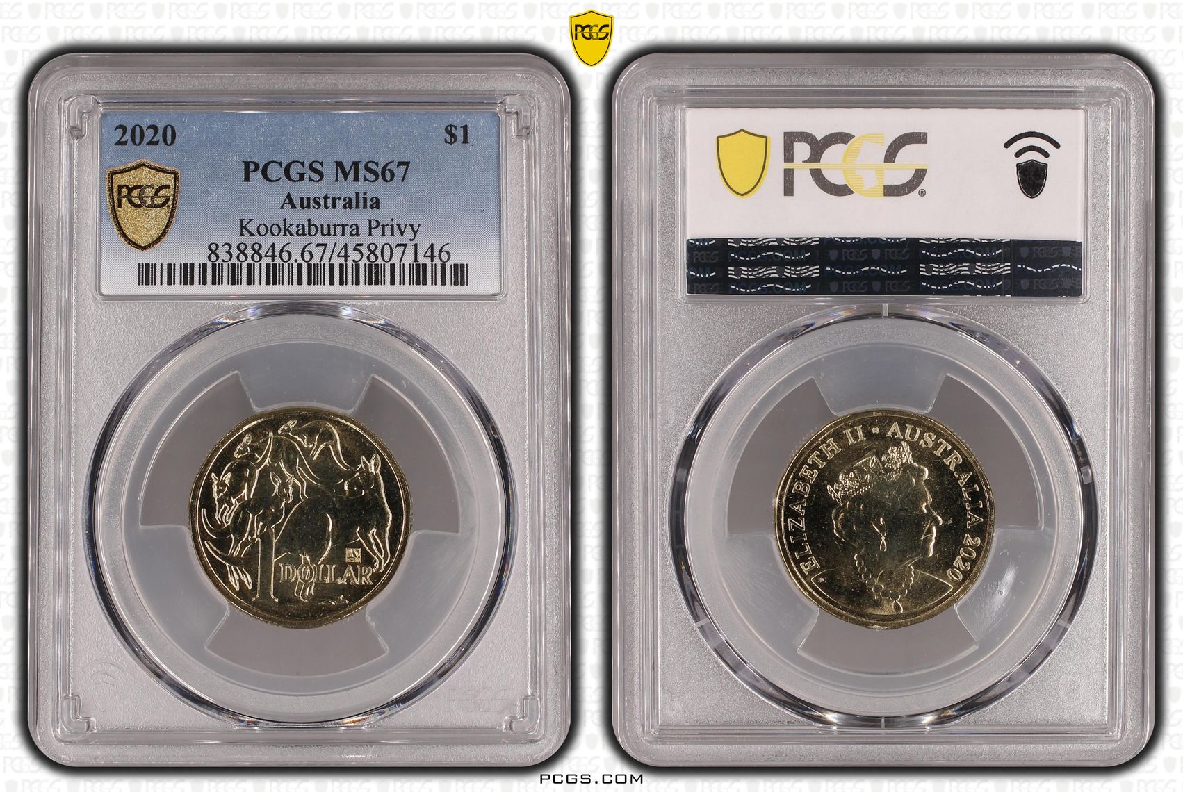 280 · Kookaburra Privy CuAl, One Dollar, 2020, PCGS MS67