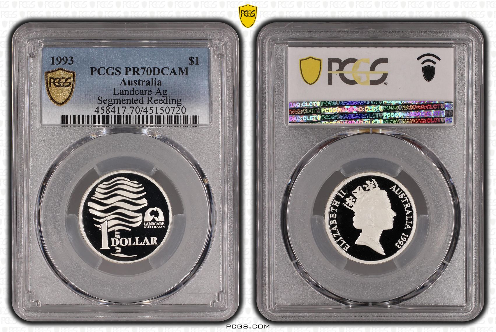 Elizabeth II, Landcare Silver, One Dollar, 1993, PCGS PR 70DCAM