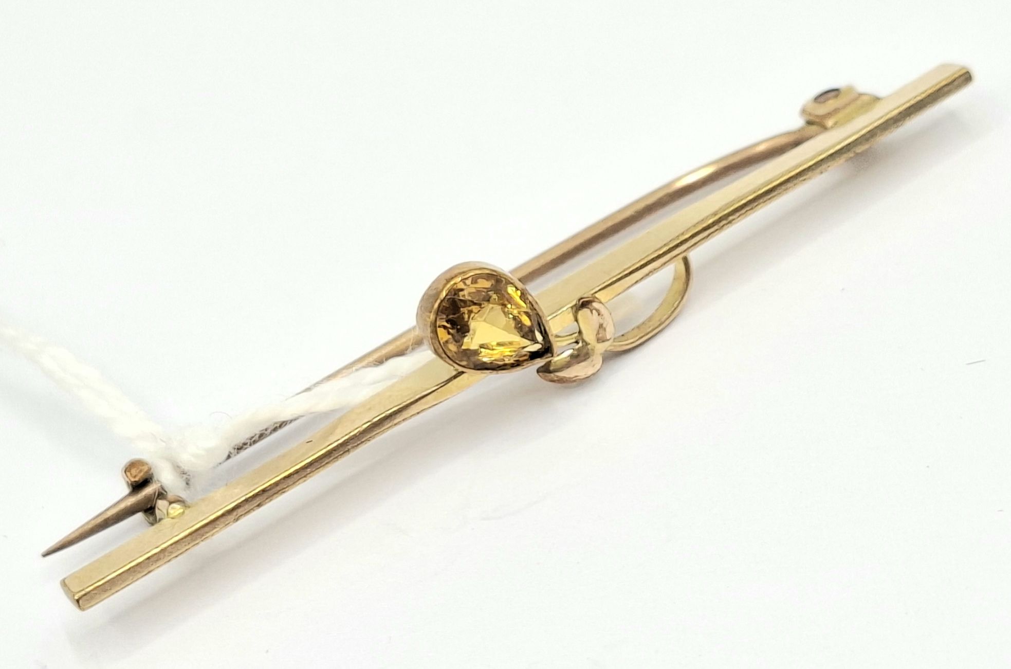 9ct Gold Citrine Brooch