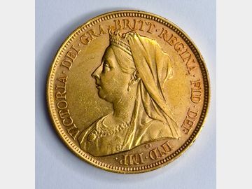 1893 VICTORIA OLD HEAD GOLD 5 POUND COIN