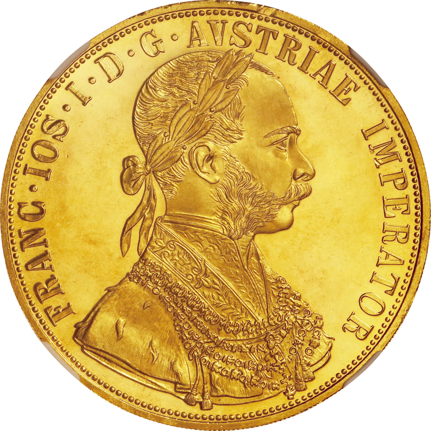 オーストリア帝国-Austria Imperial. NGC MS66. 完全未使用. FDC. Gold
