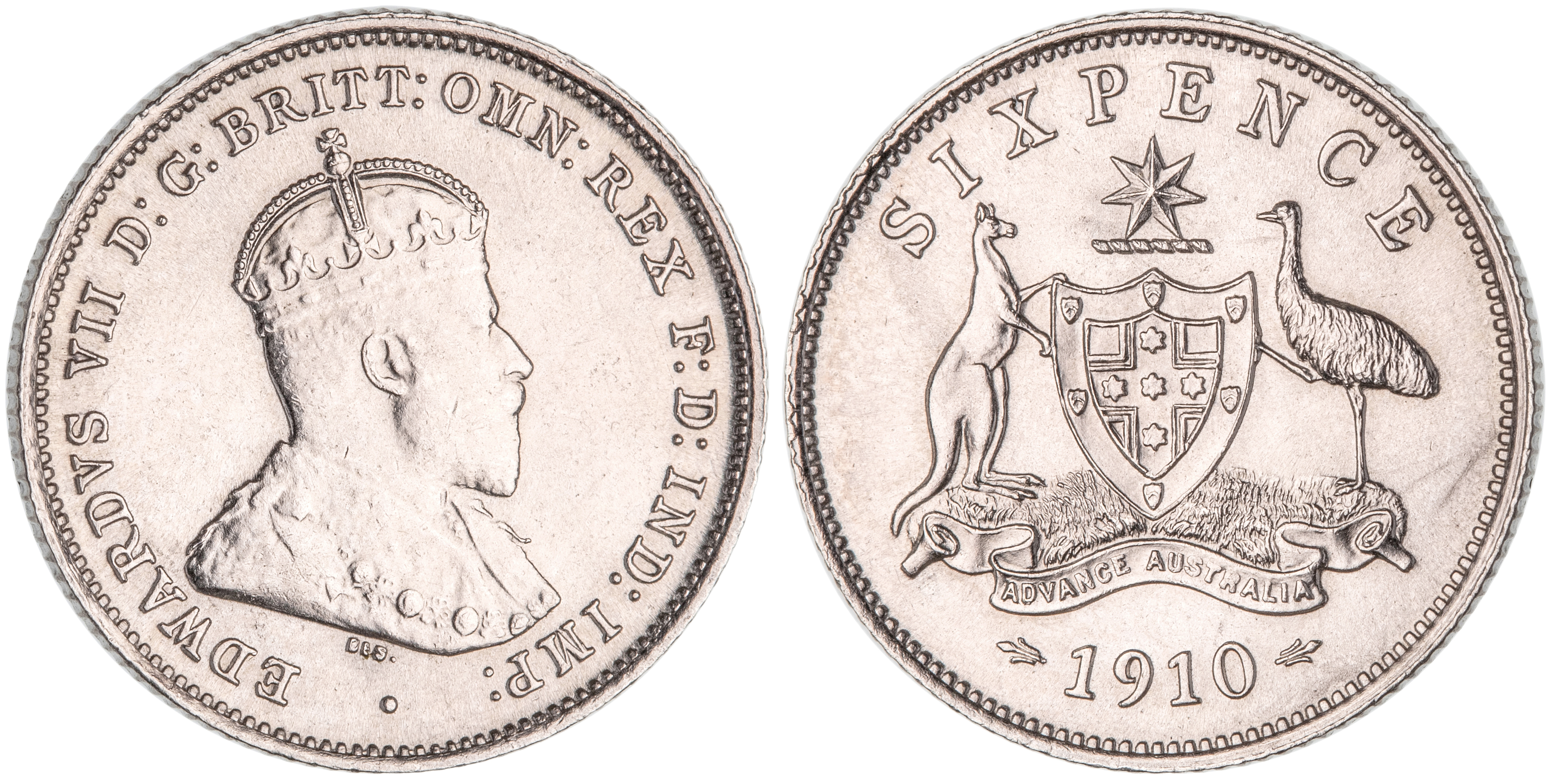 Edward VII, Sixpence, 1910, CHU