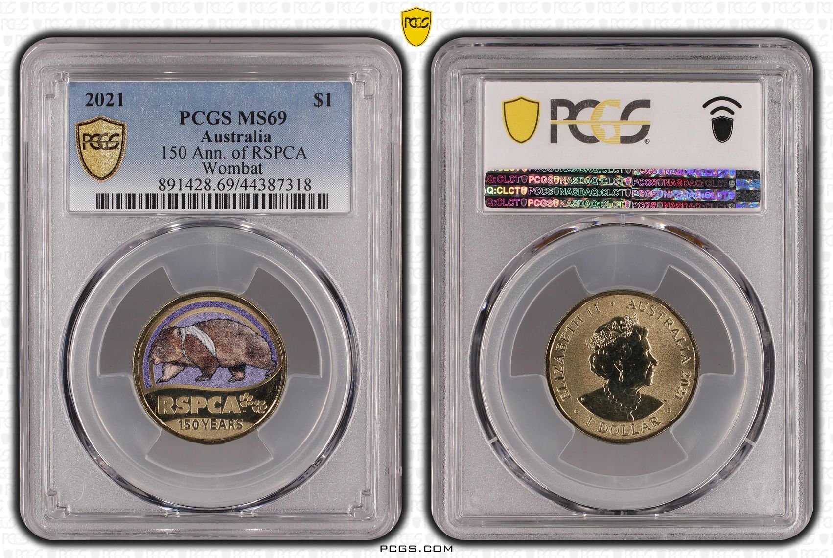 150 Ann. of RSPCA Wombat POP 8/0, One Dollar, 2021, PCGS MS69
