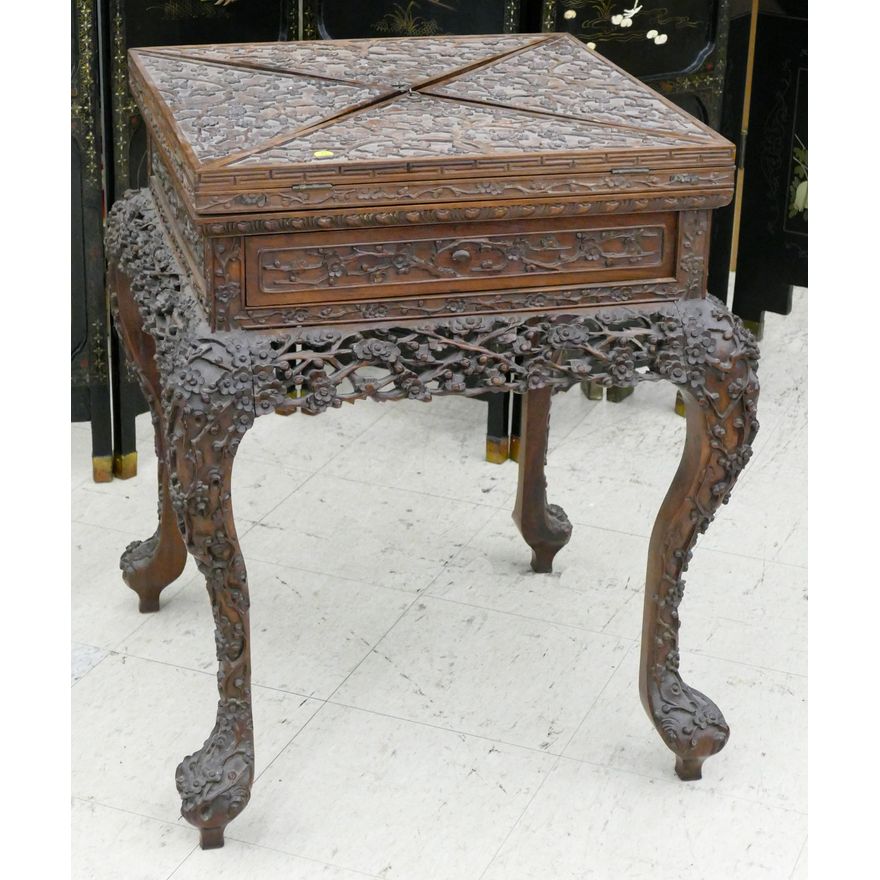 Chinese Qing Rosewood Handkerchief Game Table