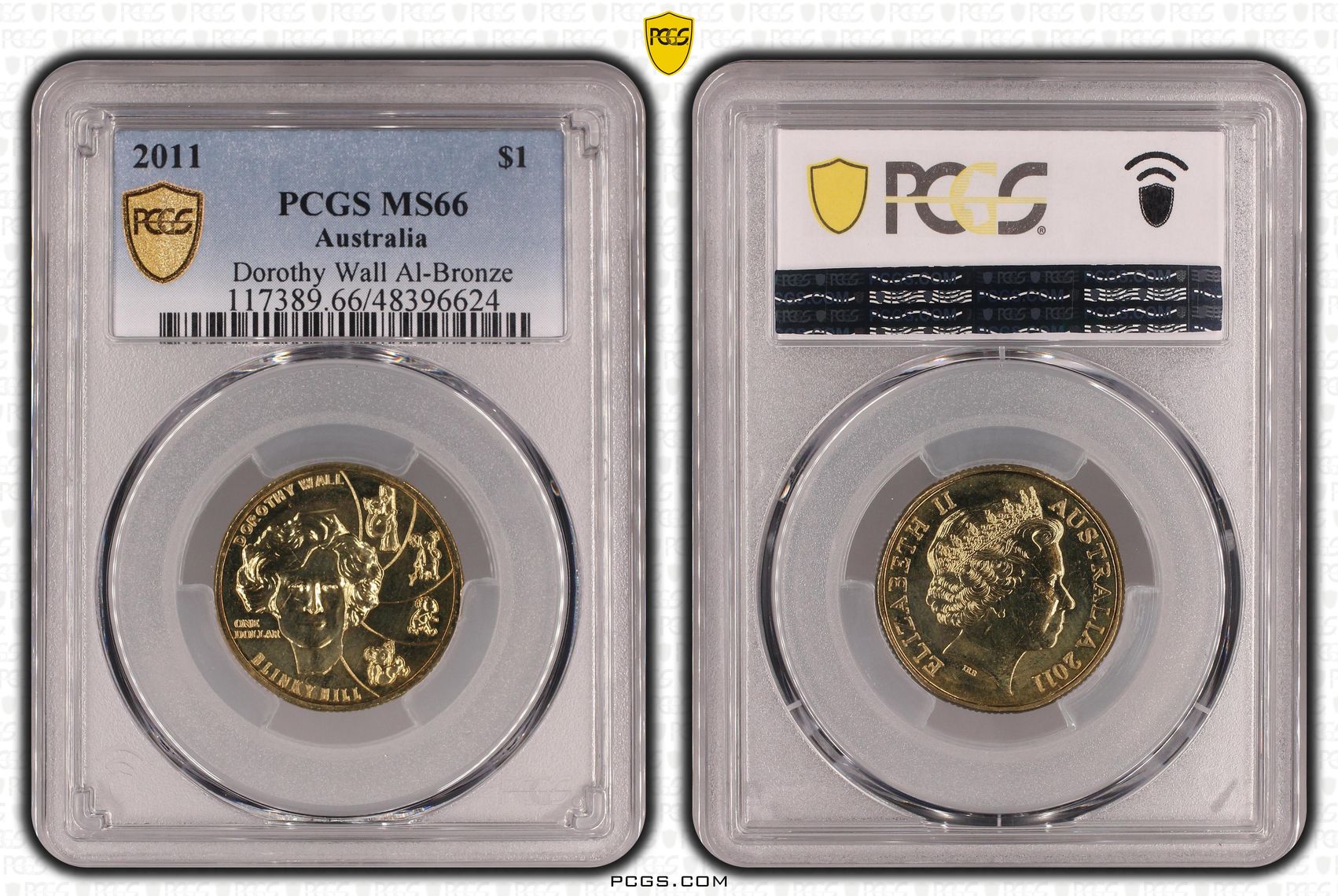 Elizabeth II, Dorothy Wall Al-Bronze, One Dollar, 2011, PCGS MS66