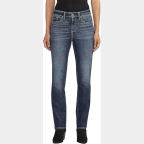 SILVER JEANS CO. WOMENS AVERY HIGH RISE CURVY FIT STRAIGHT LEG JEANS, W25,L31
