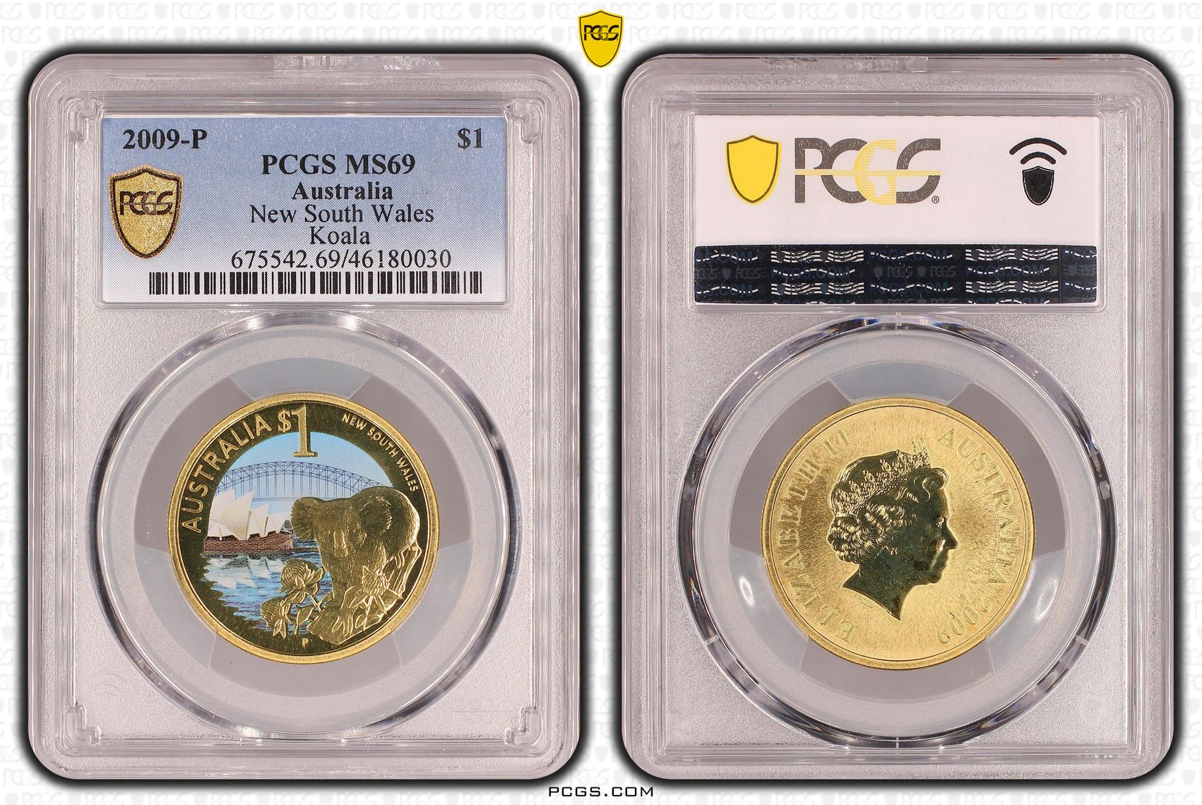New South Wales, One Dollar, 2009-P POP Report 6/1, PCGS MS 69