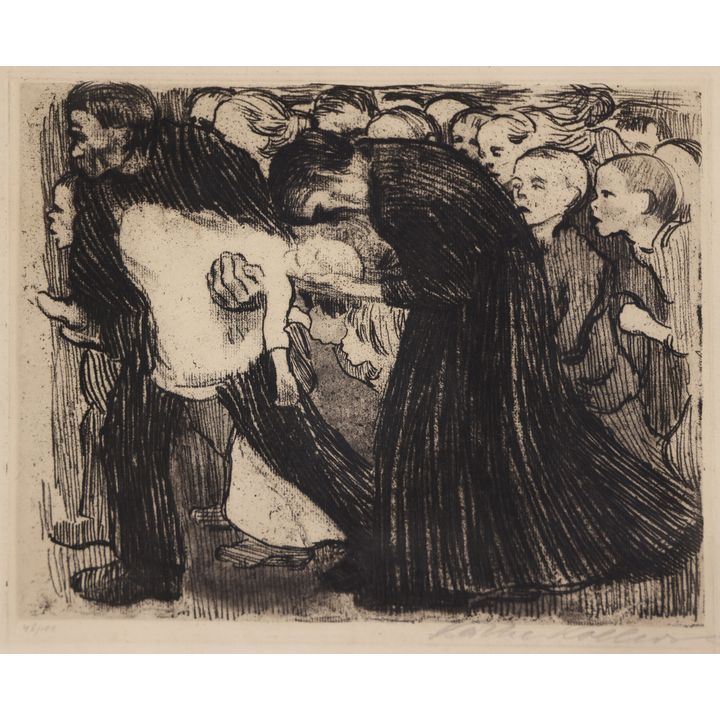 Kathe Kollwitz ''Uberfahren'' 1910 Etching