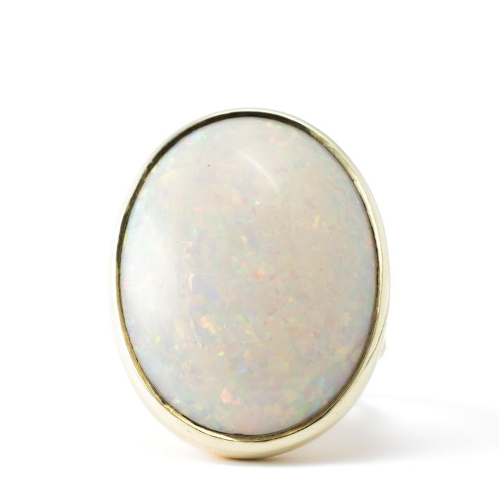 Solid Australian Opal 14ct Gold Ring
