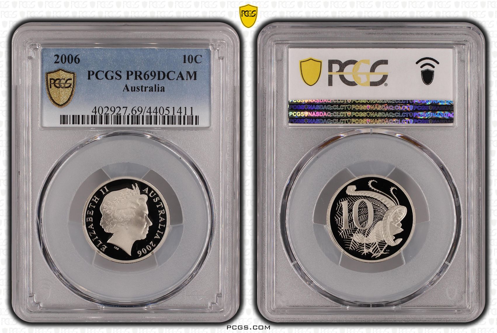 , Ten Cent, 2006, Pcgs Pr69dcam